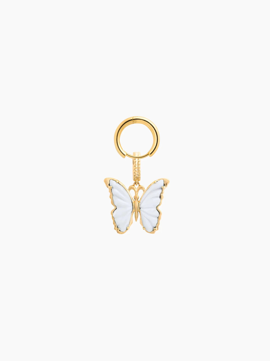 Butterfly Gold White Cut-Out Charm