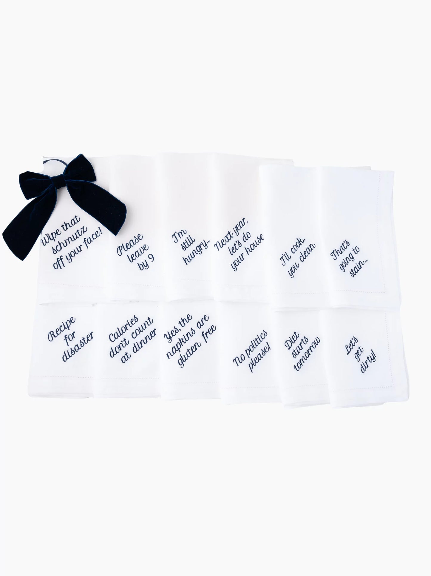 Mixed Phrase Dinner Napkins Set of 12