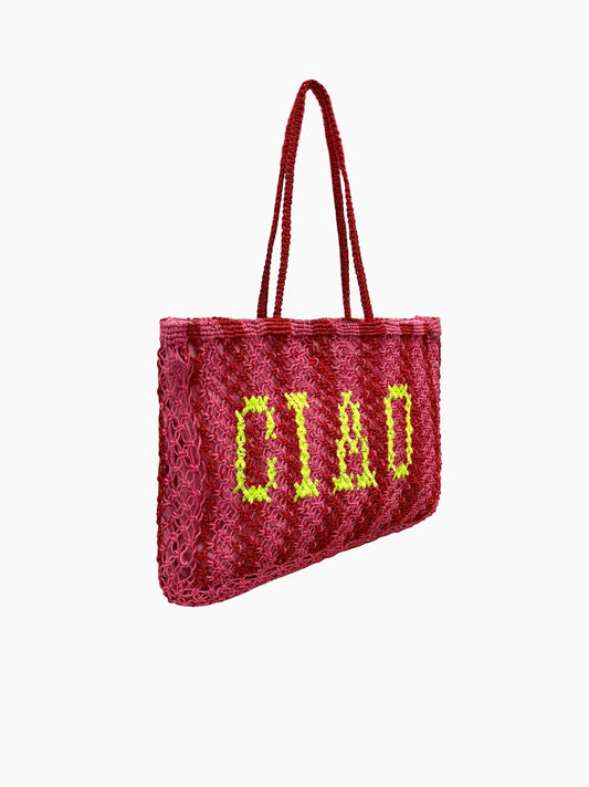 Ciao Pink Jute Bag