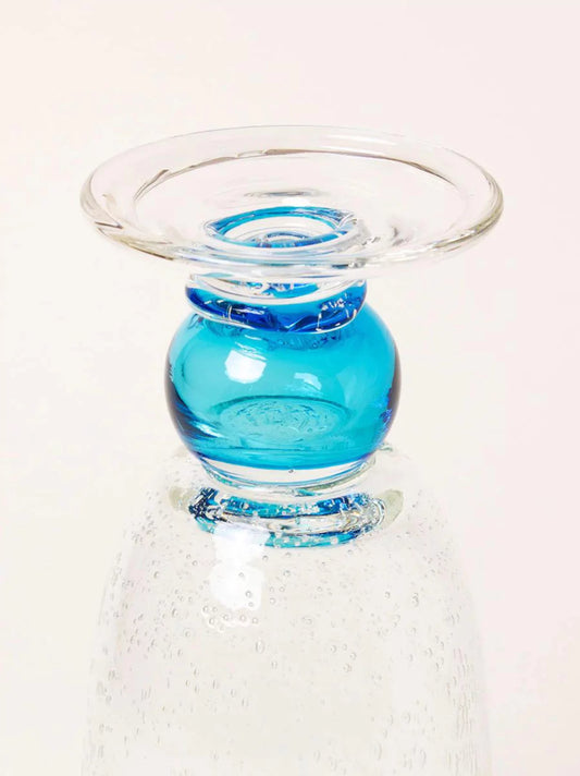 Blue Rim Bubble Vase