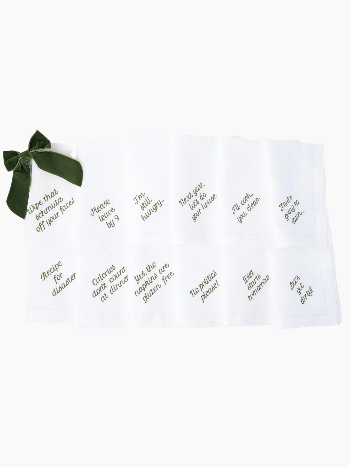 Mixed Phrase Dinner Napkins Set of 12