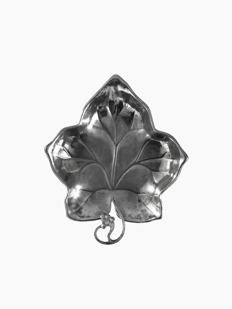 Vintage Silver-Plated Wine Leaf Dish