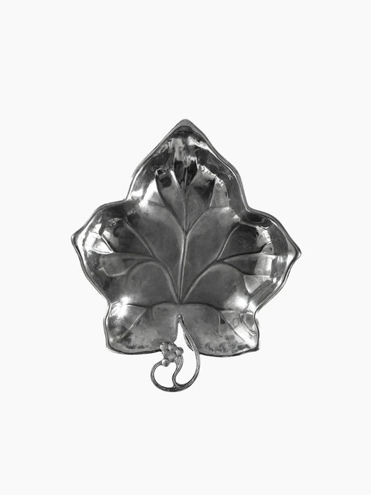 Vintage Silver-Plated Wine Leaf Dish
