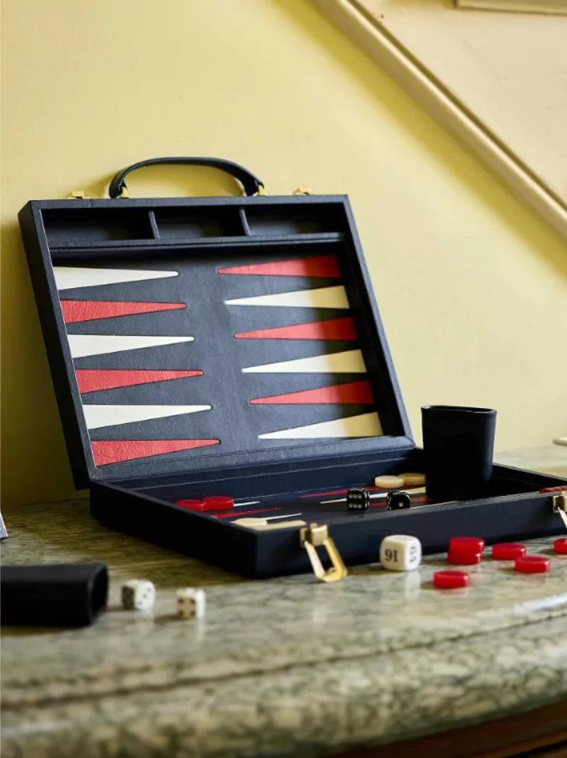 Personalised Leather Backgammon Board