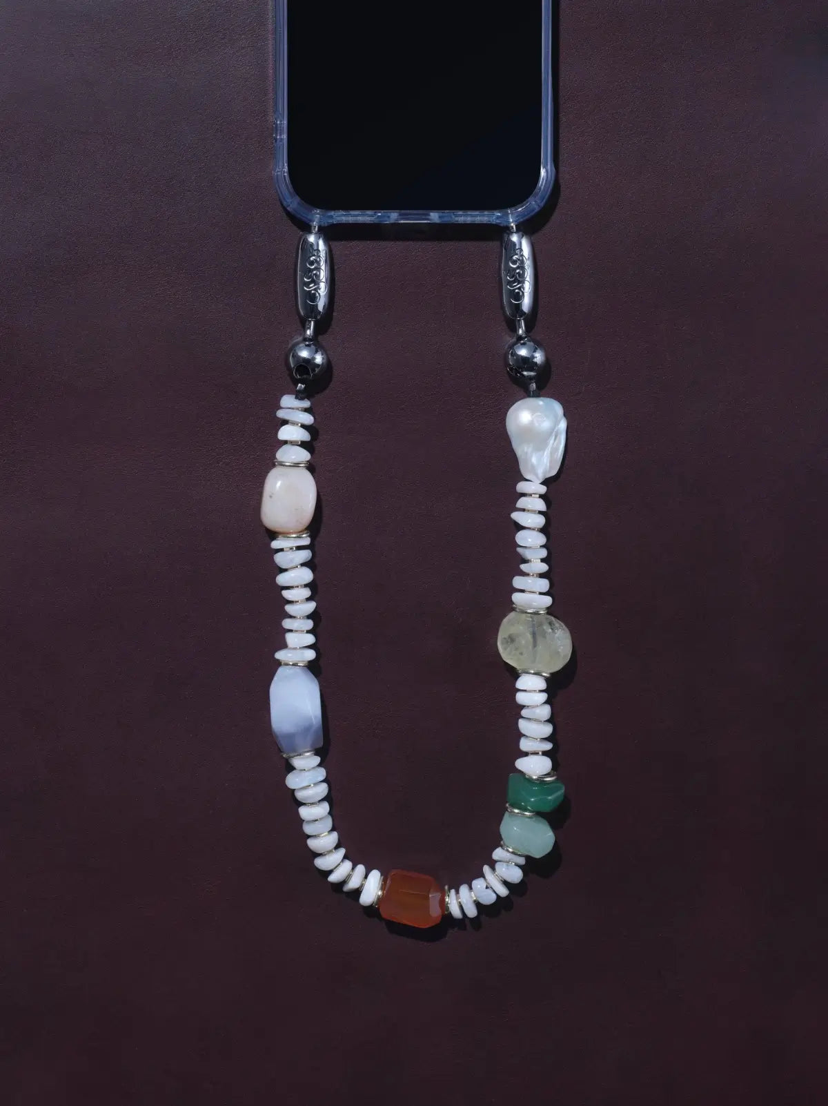 Gemstone & Pearl Phone Wristlet