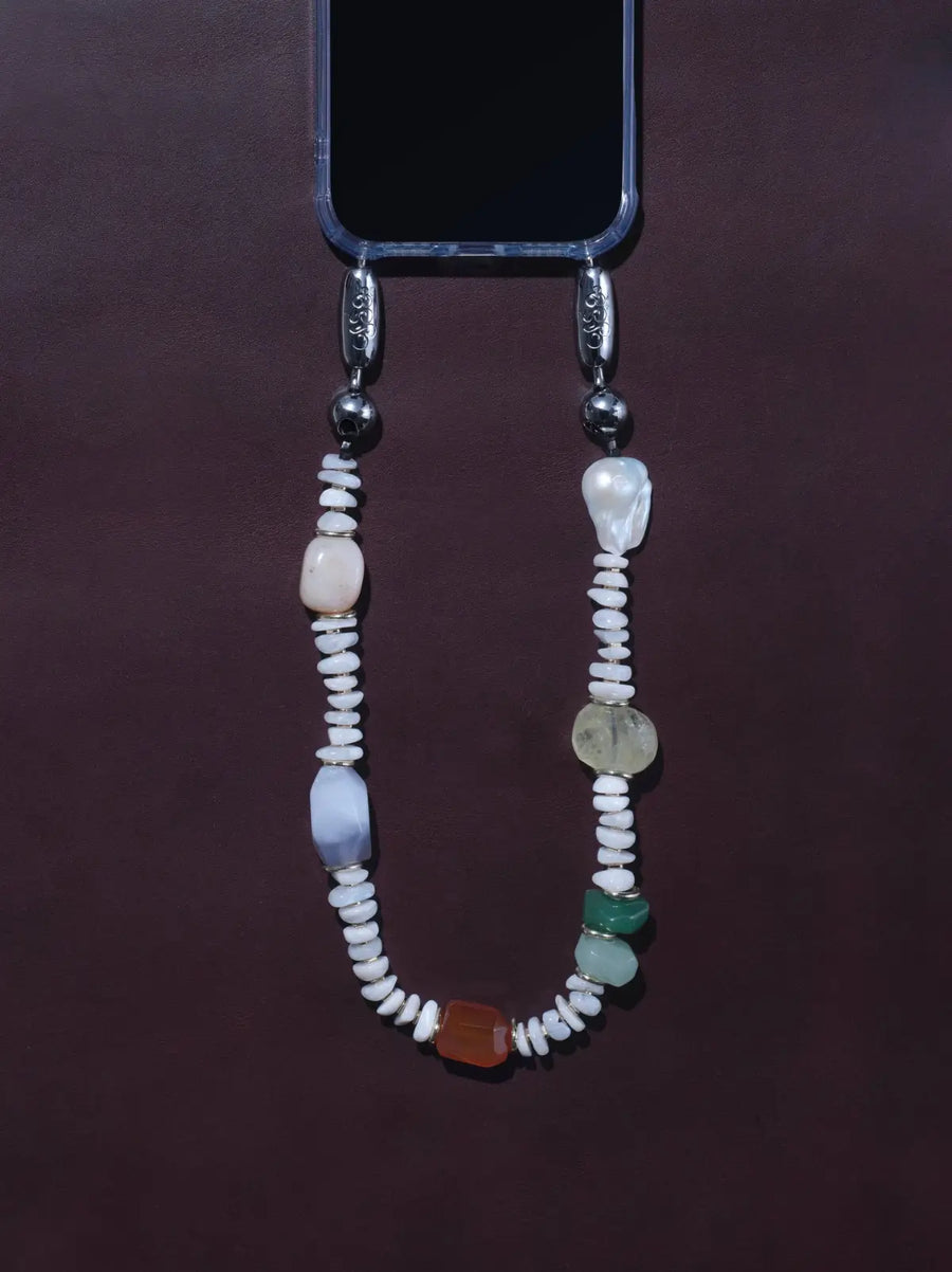 Gemstone & Pearl Phone Wristlet