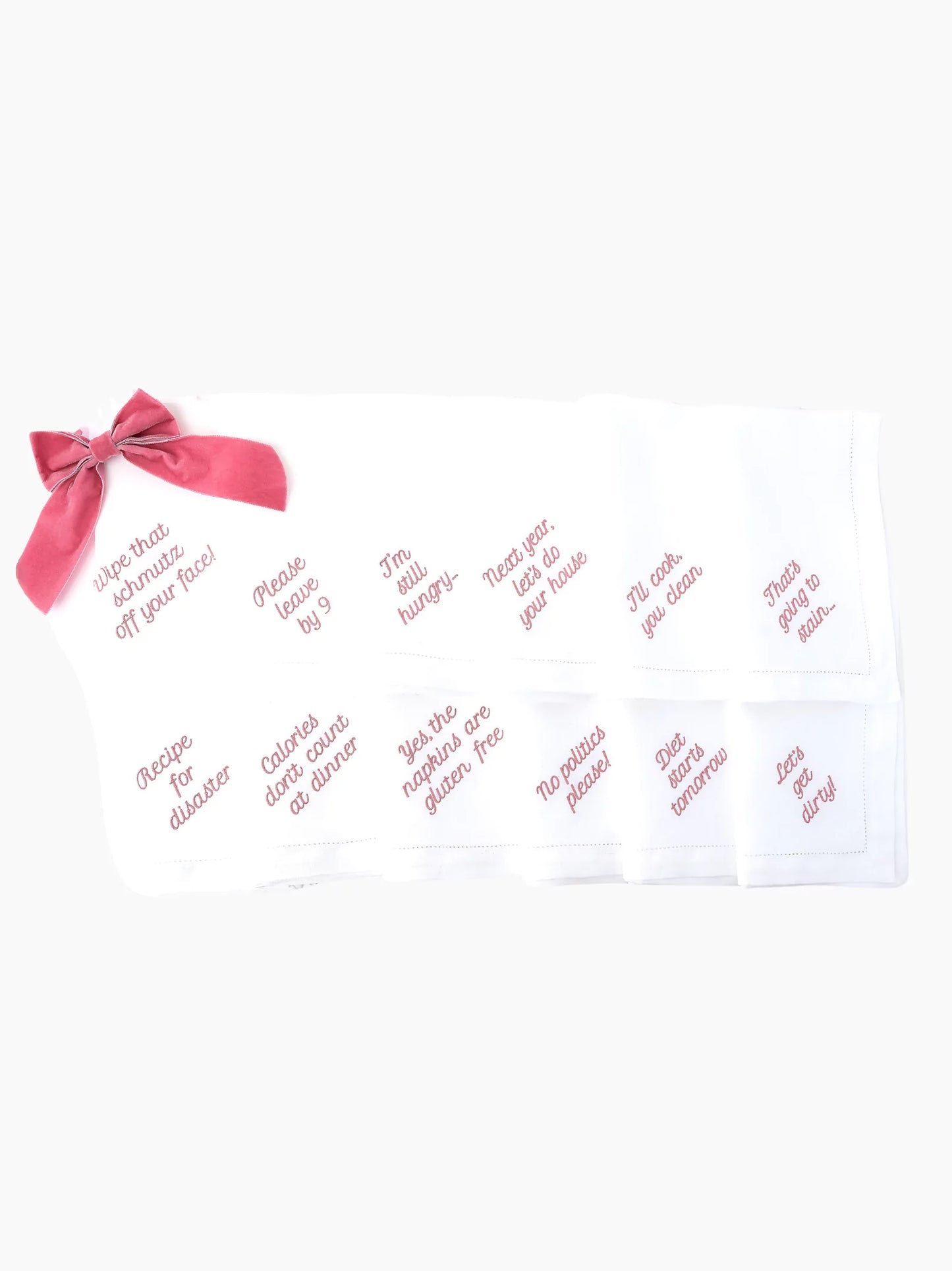 Mixed Phrase Dinner Napkins Set of 12
