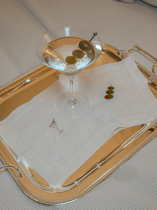 Martini Club Cocktail Napkin Set of 2