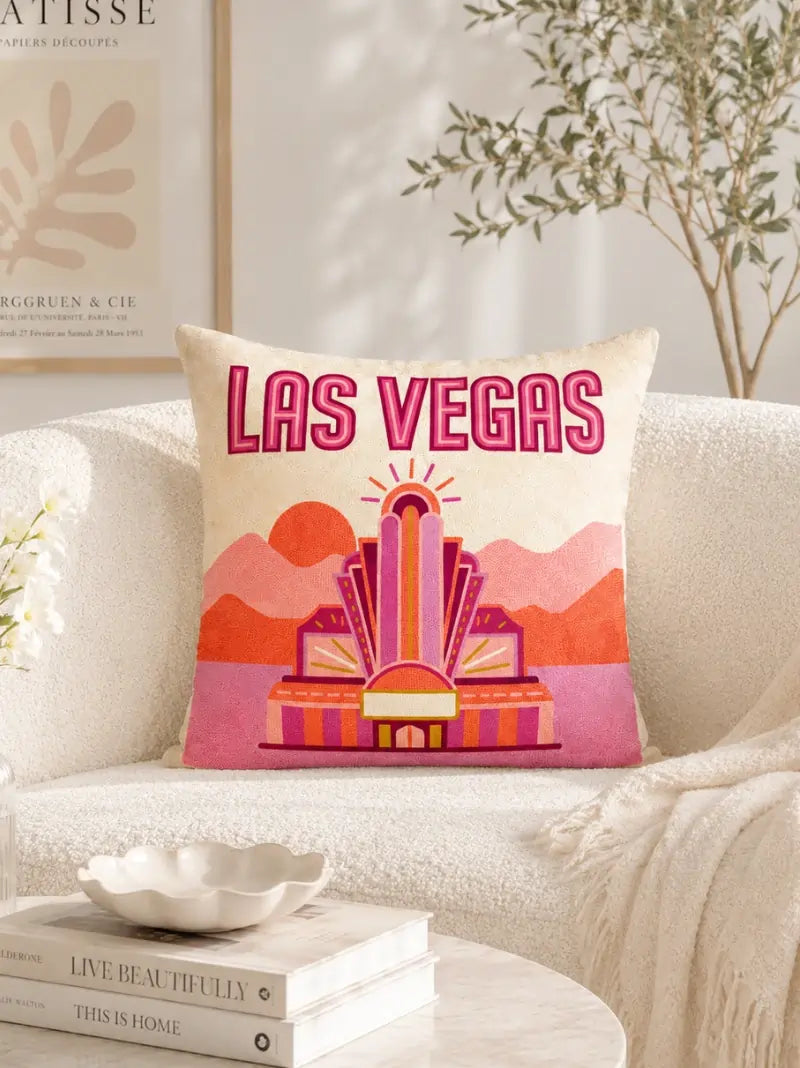 Las Vegas Needlepoint Travel Pillow
