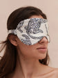 Personalised Cream Leopard Silk Eye Mask