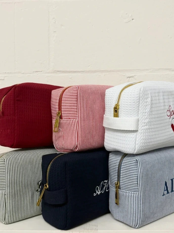 Personalised Striped Wash Bag