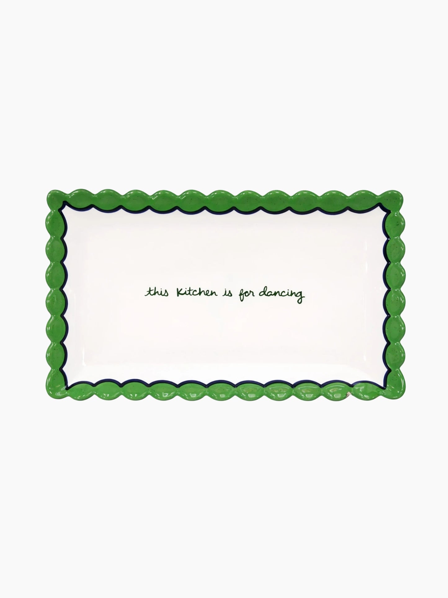 This Kitchen Is For Dancing Scalloped Tray