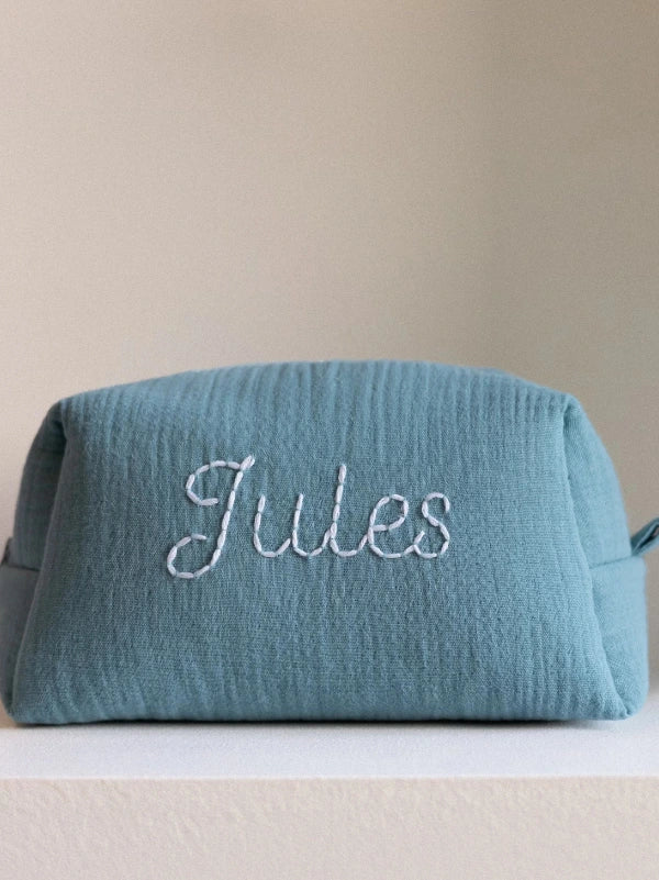Personalised Azur Blue Baby Toiletry Bag