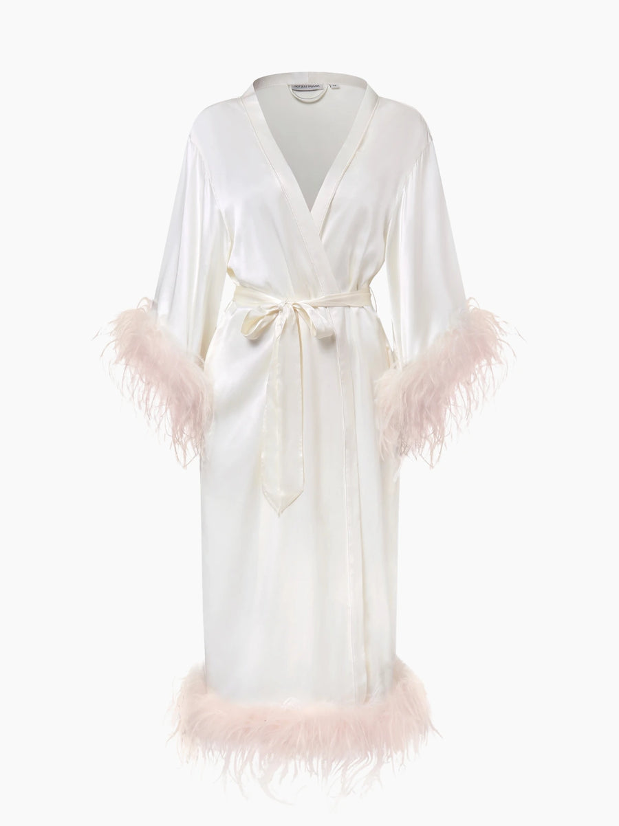 Long Feathered Silk Robe