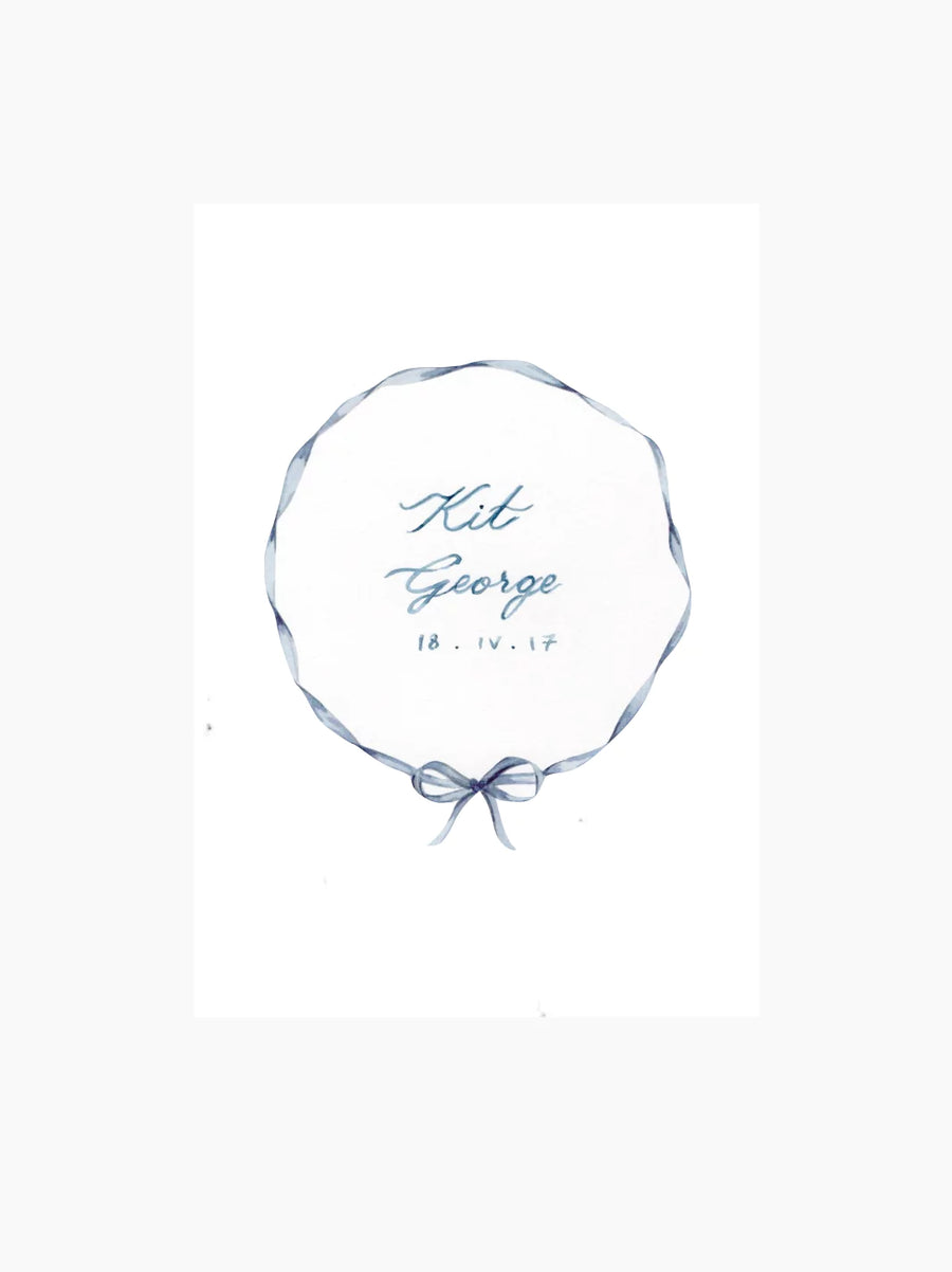 Personalised Baby Bow Print