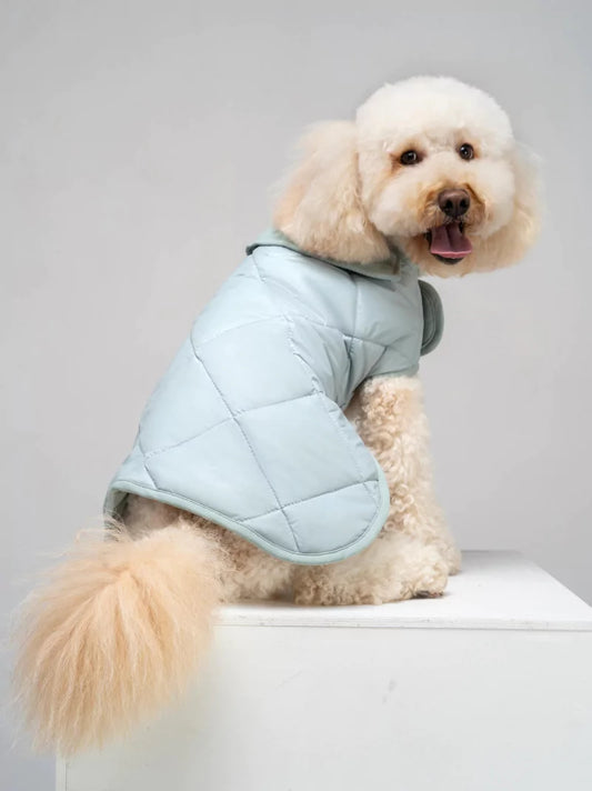 Blue Quilted Dog Coat