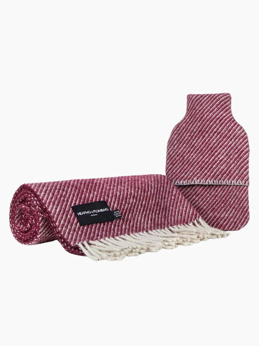 Wool Blanket and Hot Water Bottle Set