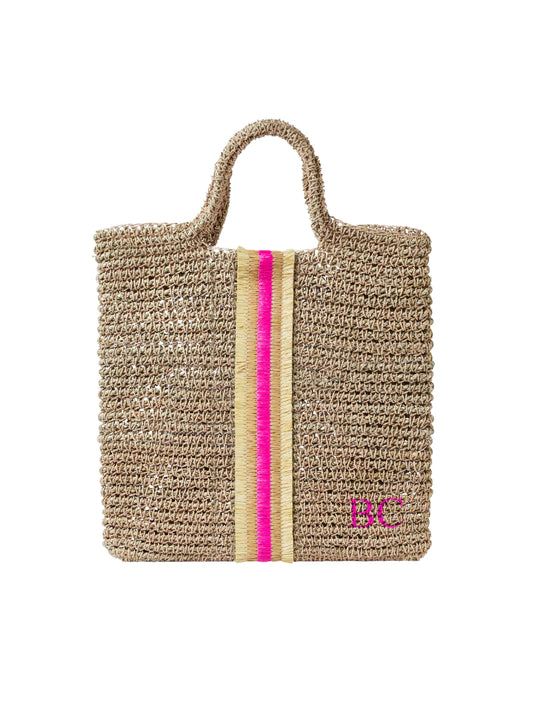 Pink Tote Basket Bag