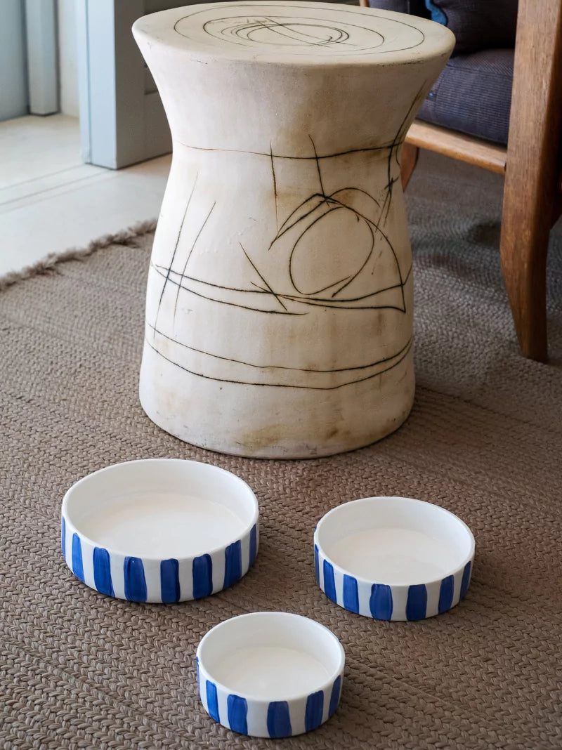 Personalised Black Striped Pet Bowl