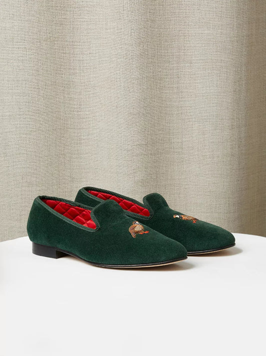 Velvet Partridge Slippers