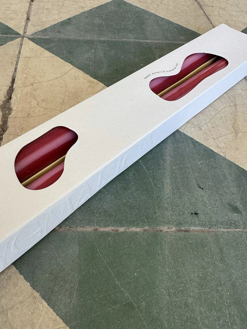 Rhubarb Dinner Candles Set of 2