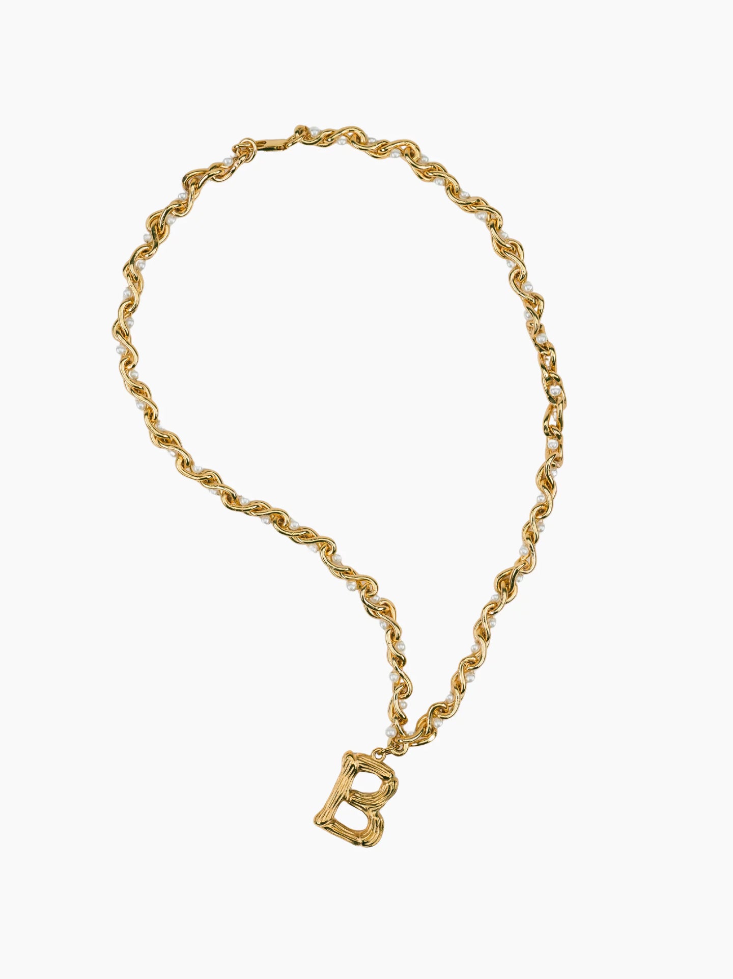 Pearl Gold Initial Chain