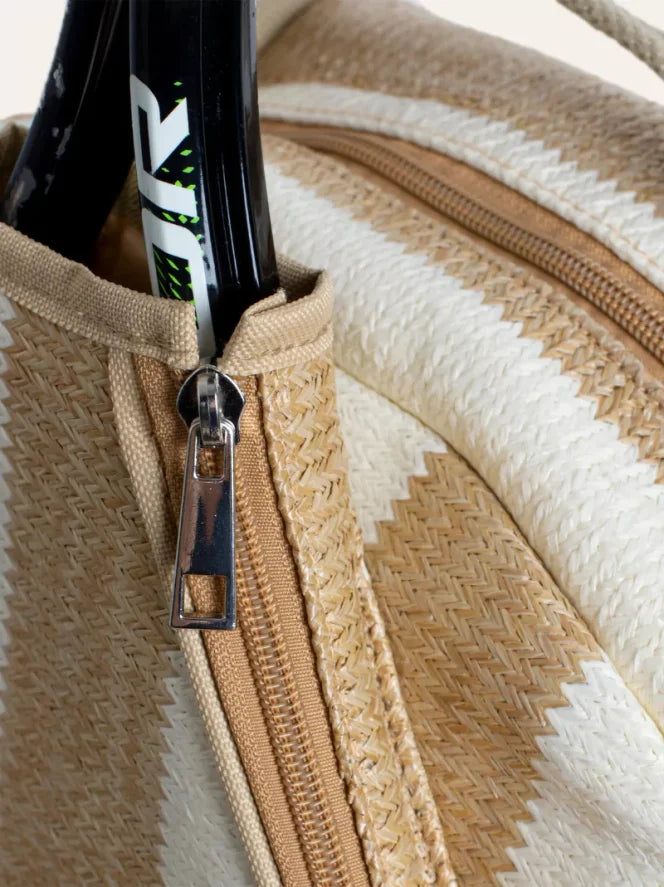 Striped Rattan Racket Backpack