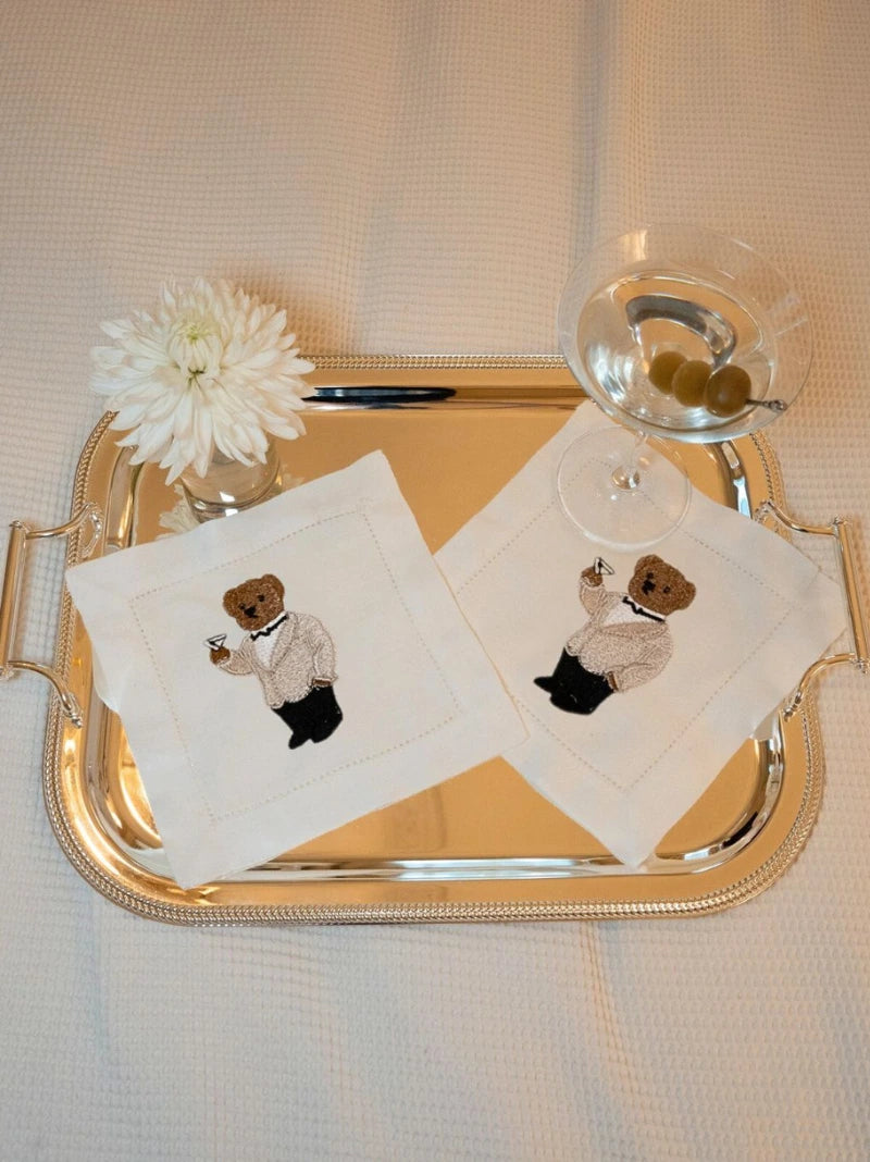 Tux Bear Cocktail Napkin Set of 2