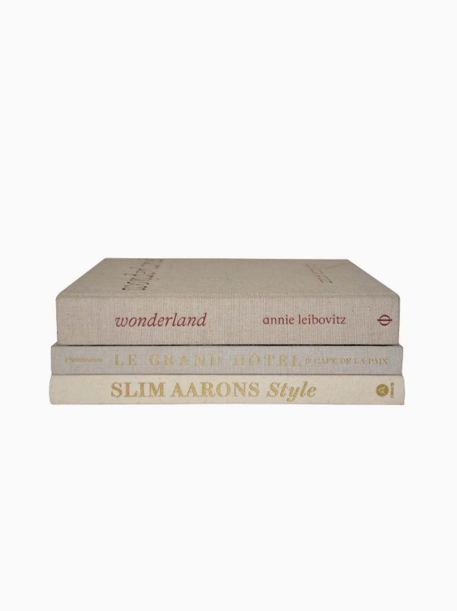 The Cream Coffee Table Book Stack