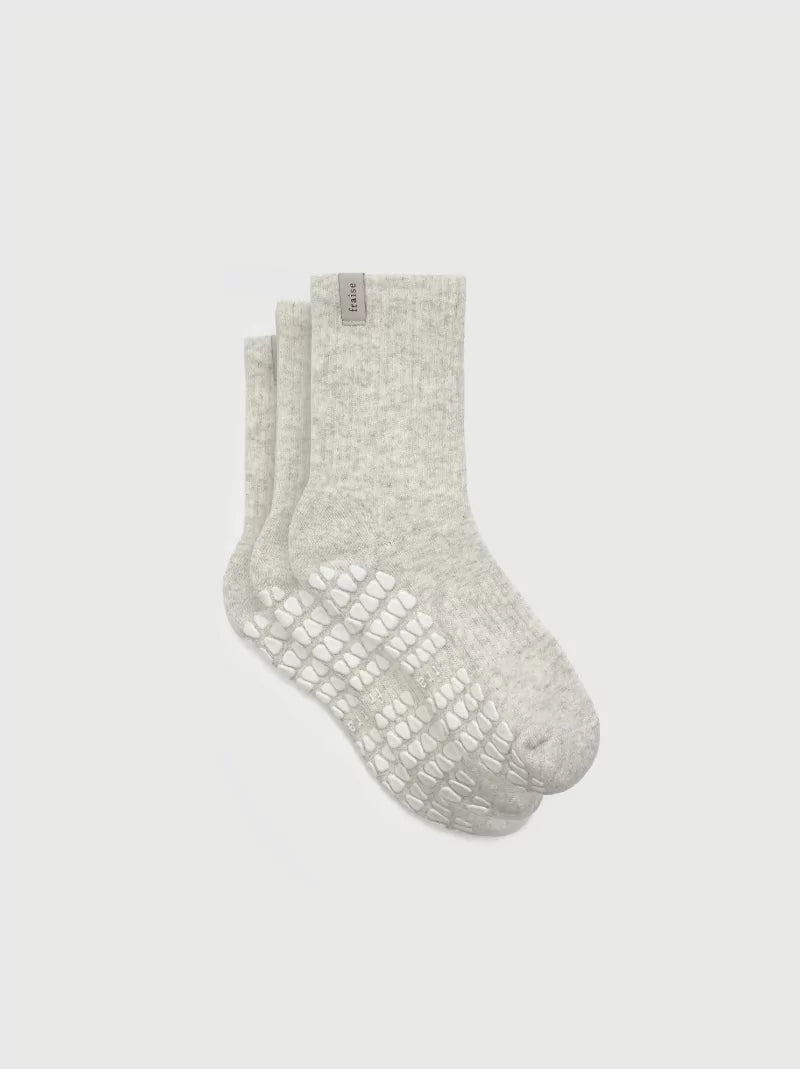 Heather Oat Crew Pilates Socks Set