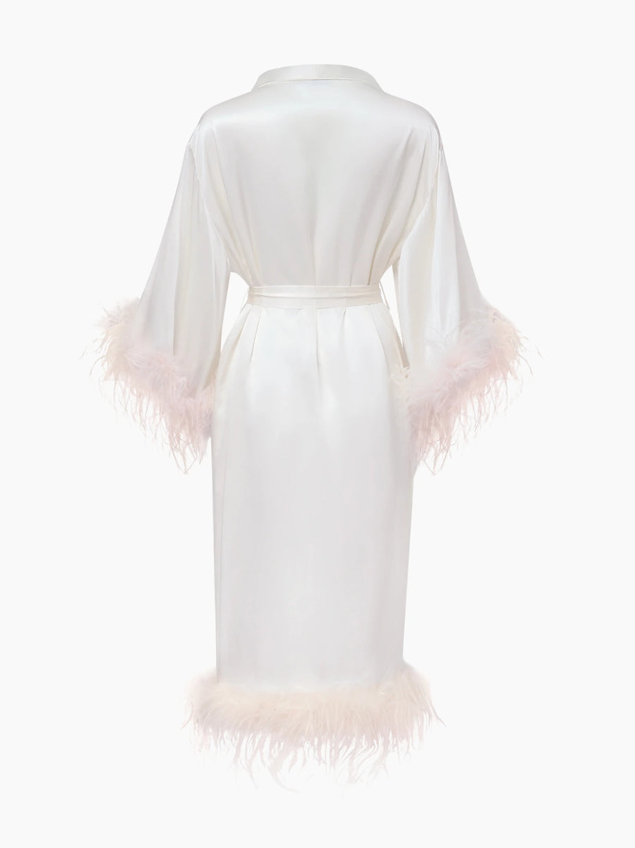 Long Feathered Silk Robe