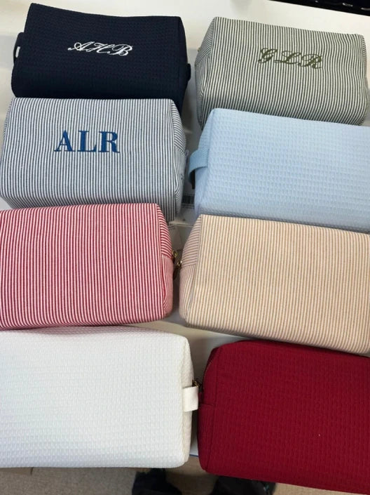 Personalised Striped Wash Bag