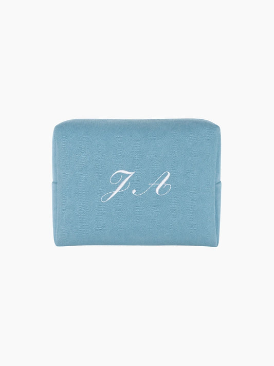 Personalised Blue Denim Pouch