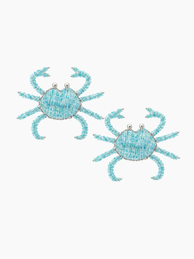 Crab Beaded Napkin Ring Set