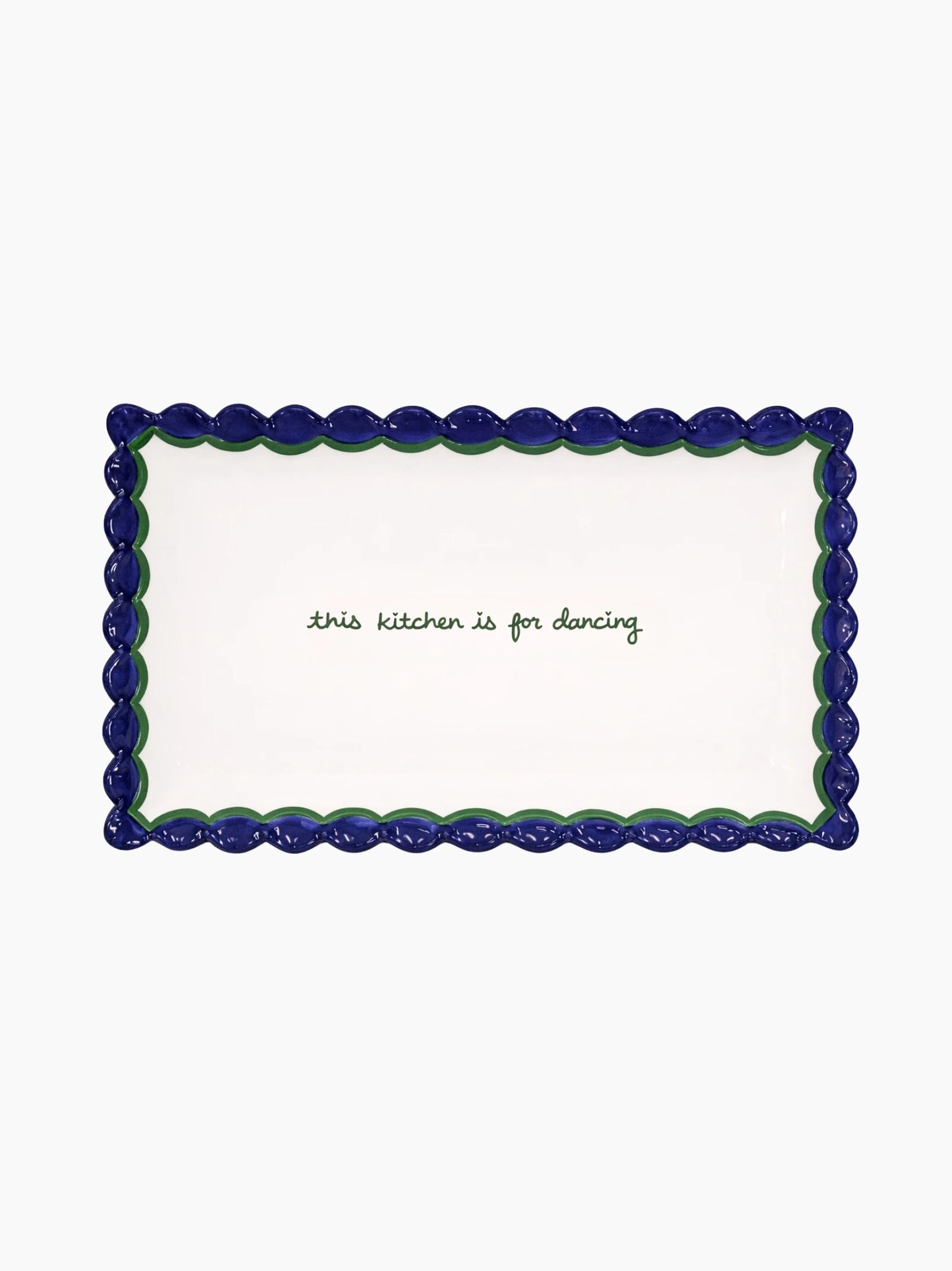 This Kitchen Is For Dancing Scalloped Tray