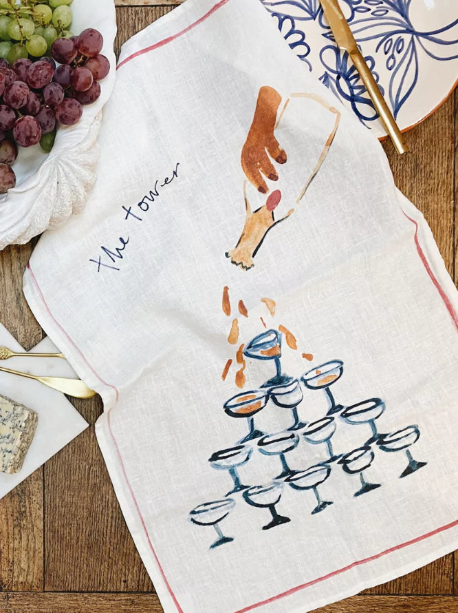 Champagne Tower Tea Towel