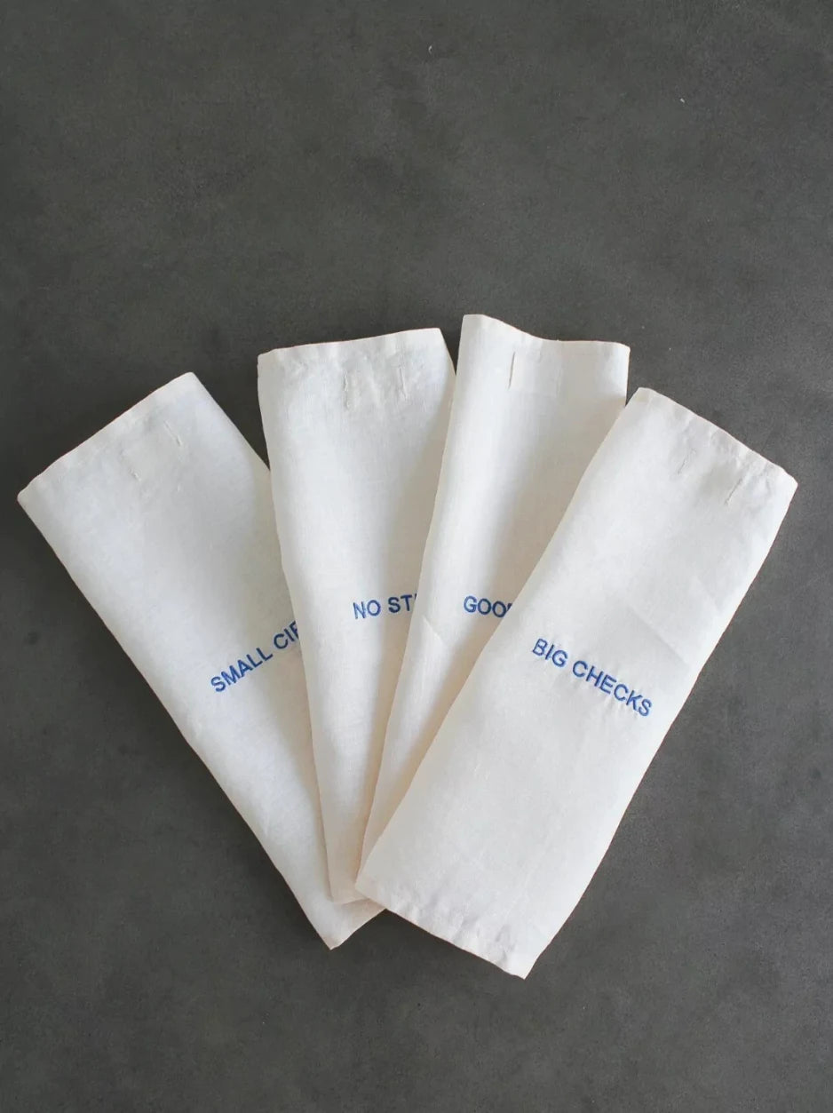 Embroidered Best Life Napkins Set of 4