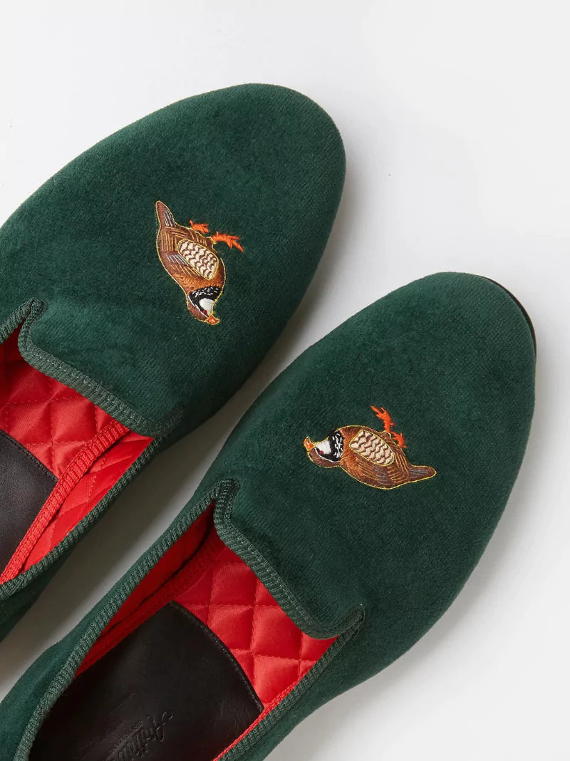 Velvet Partridge Slippers