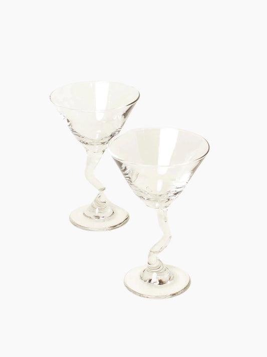 Twisted Martini Glasses Set of 4