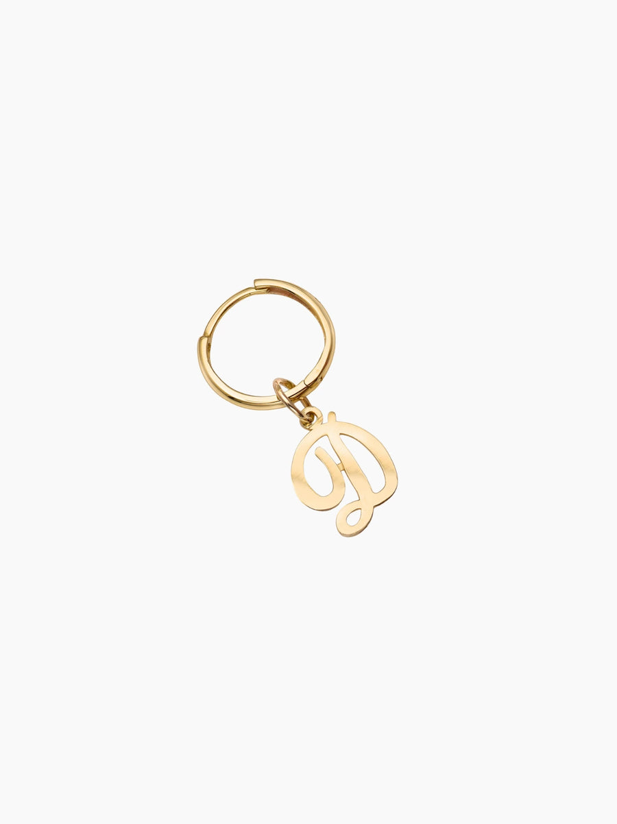 Cursive Initial Huggie
