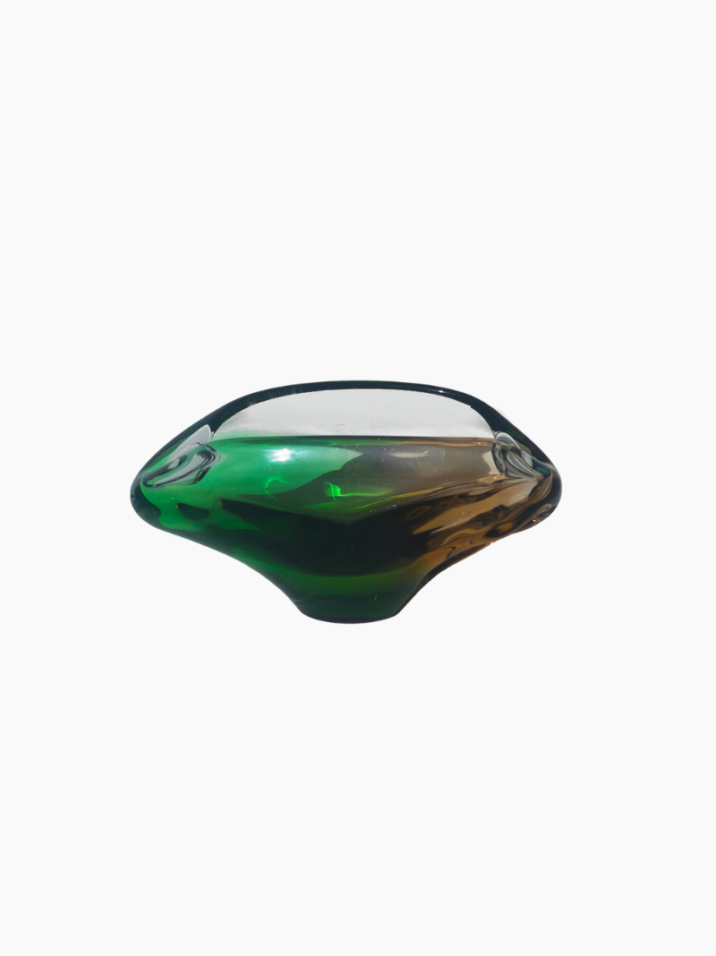 Vintage Sculptural  glass ashtray