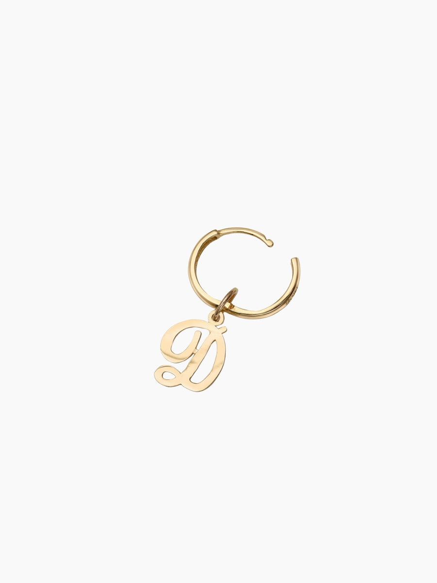 Cursive Initial Huggie