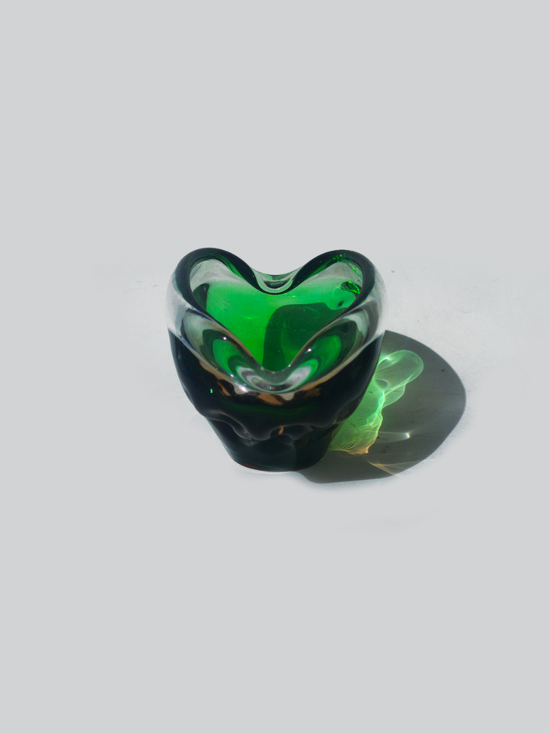 Vintage Sculptural  glass ashtray