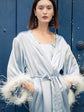 Long Feathered Silk Robe