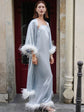 Long Feathered Silk Robe