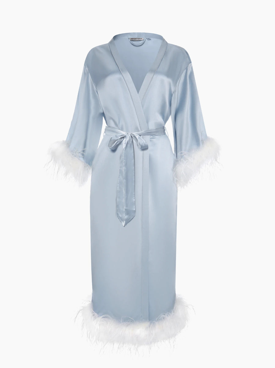 Long Feathered Silk Robe