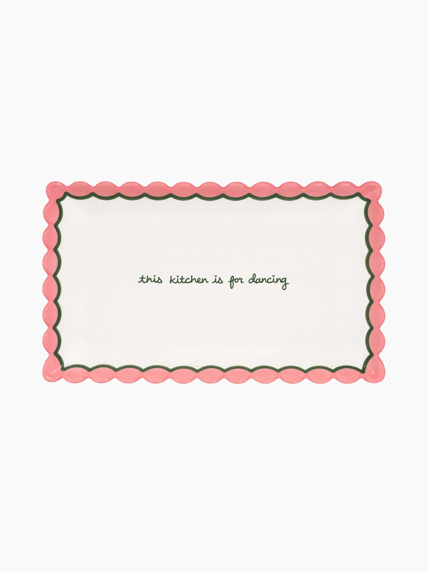 This Kitchen Is For Dancing Scalloped Tray