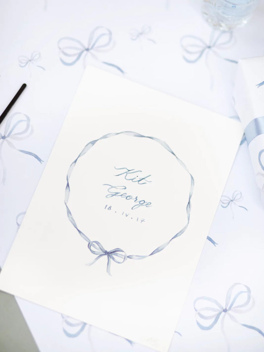 Personalised Baby Bow Print