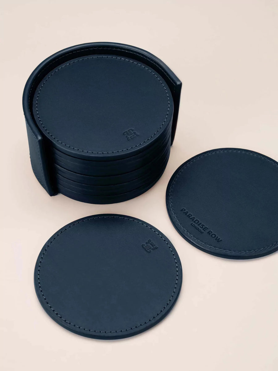 Personalised Leather Coaster Set