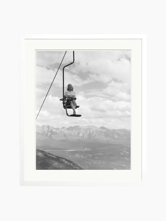 Marilyn Monroe on a Ski Lift Art Print